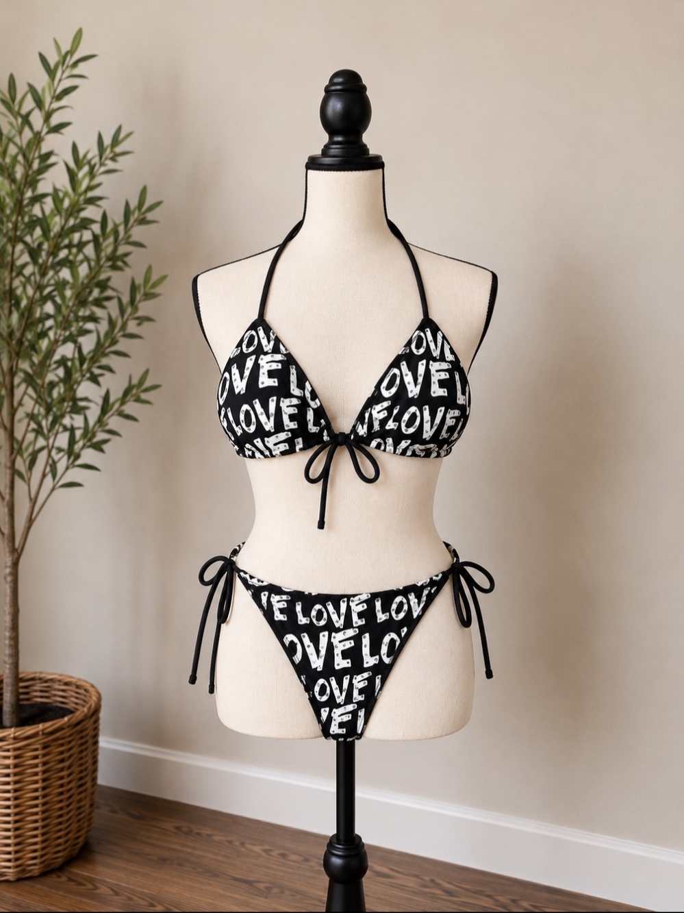 Vintage Victoria Secret Pink Triangle Bikini Set Small